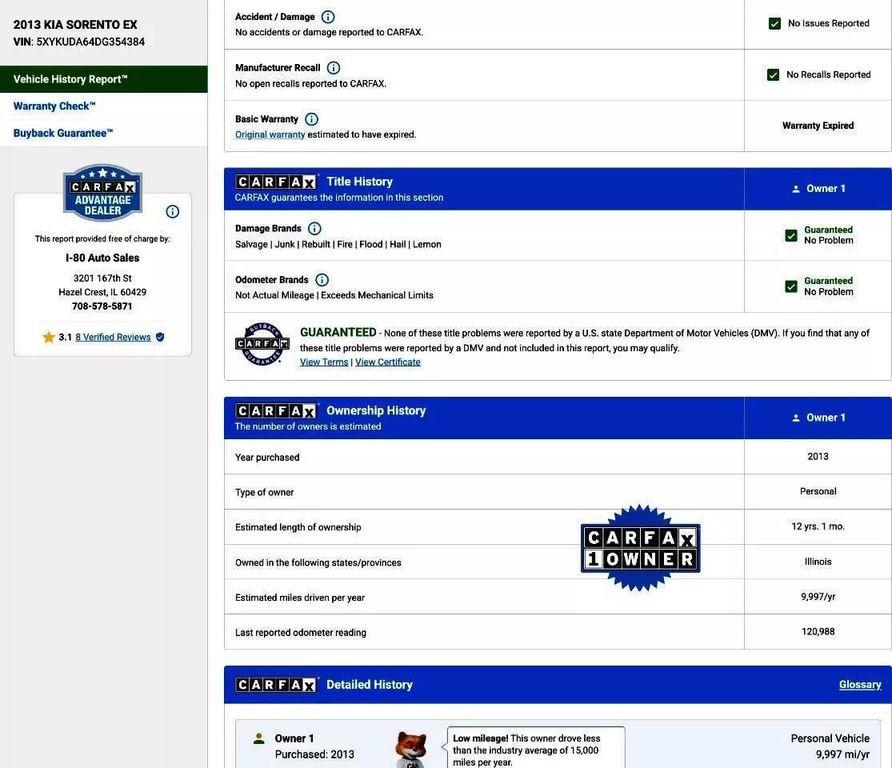 used 2013 Kia Sorento car, priced at $8,499