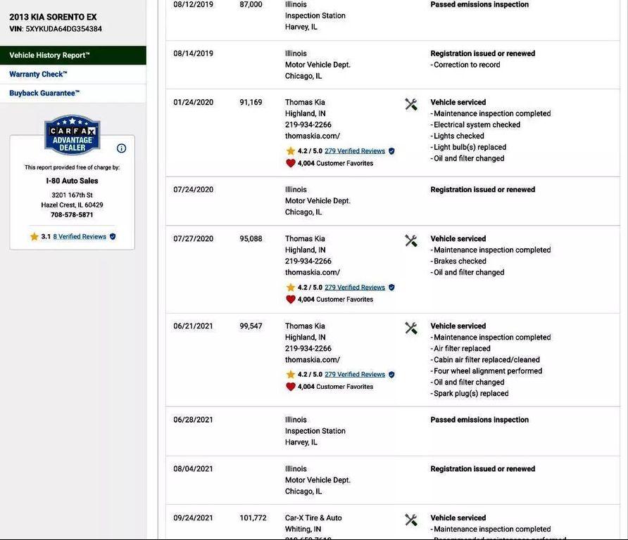 used 2013 Kia Sorento car, priced at $8,499