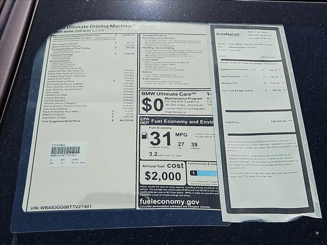 new 2026 BMW 228 Gran Coupe car, priced at $45,708