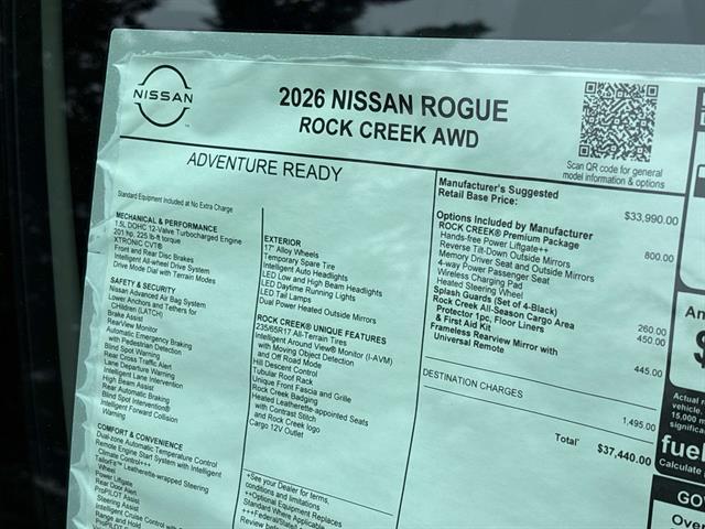 new 2026 Nissan Rogue car, priced at $35,493