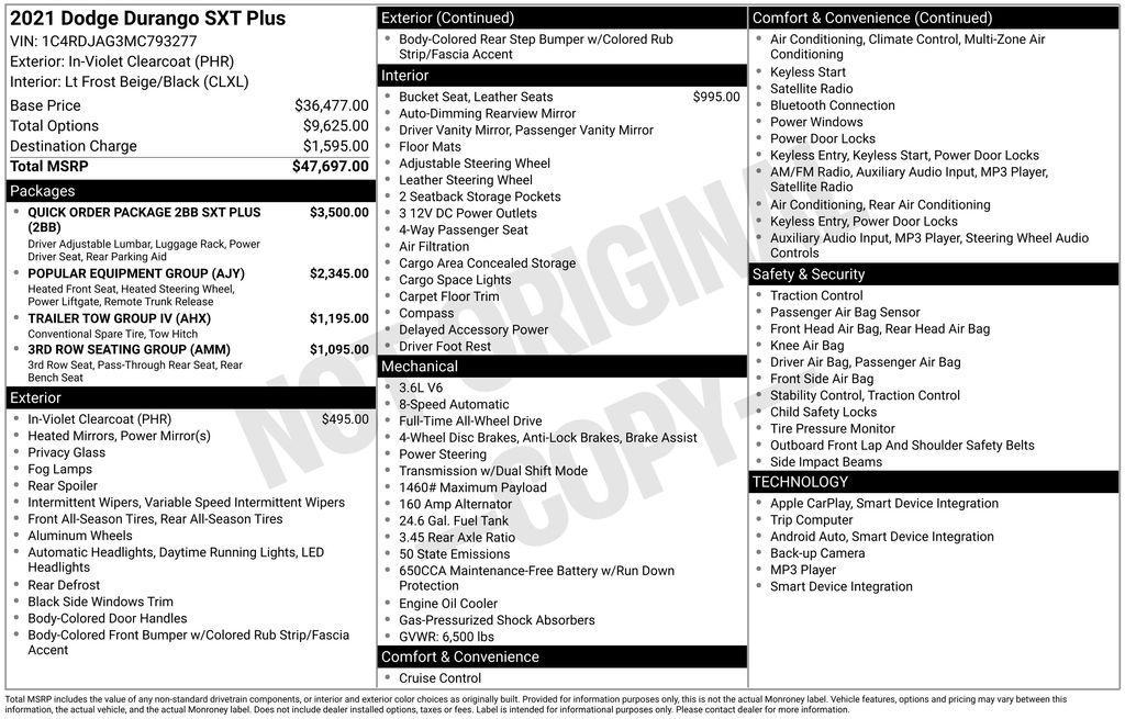 used 2021 Dodge Durango car, priced at $22,990