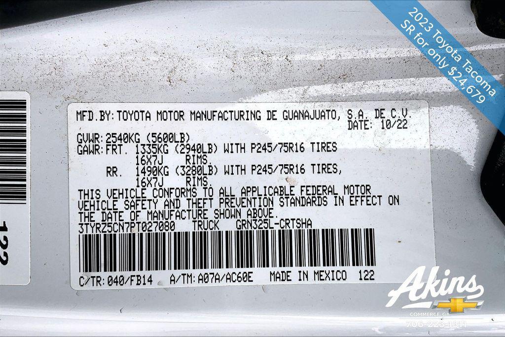 used 2023 Toyota Tacoma car, priced at $24,679