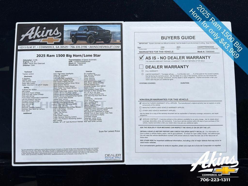 used 2025 Ram 1500 car, priced at $44,768