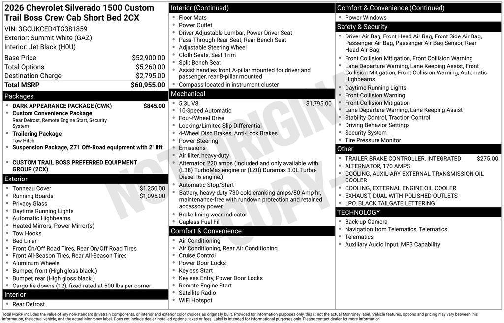 new 2026 Chevrolet Silverado 1500 car, priced at $50,198