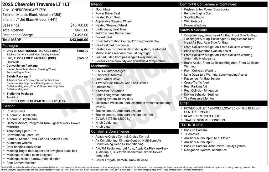 new 2025 Chevrolet Traverse car, priced at $39,031