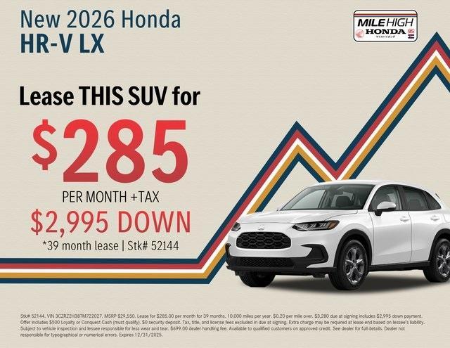 new 2026 Honda HR-V car, priced at $27,932