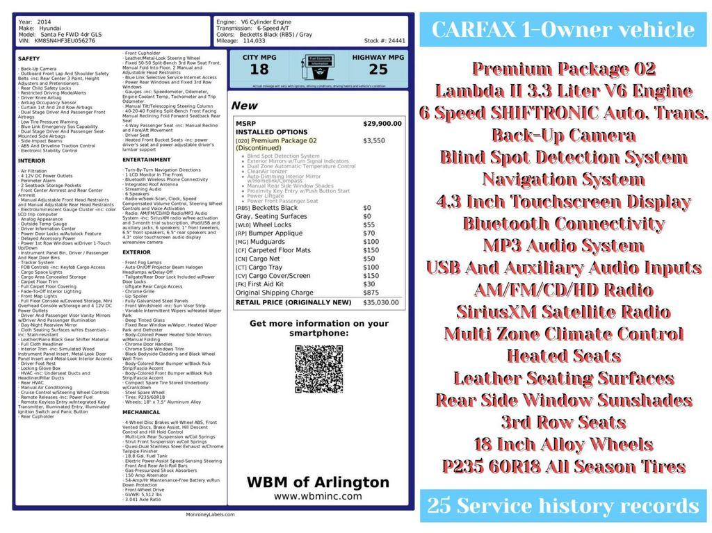 used 2014 Hyundai Santa Fe car, priced at $7,995