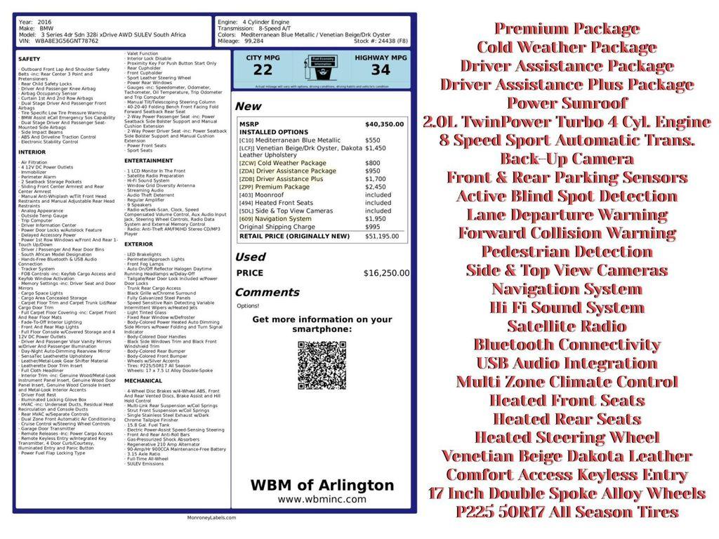used 2016 BMW 328 car, priced at $11,995