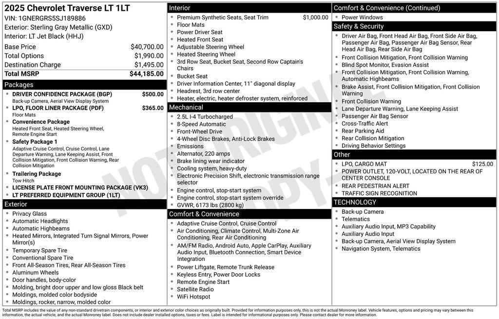 used 2025 Chevrolet Traverse car, priced at $35,920
