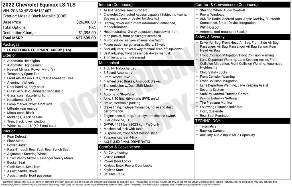 used 2022 Chevrolet Equinox car, priced at $19,720