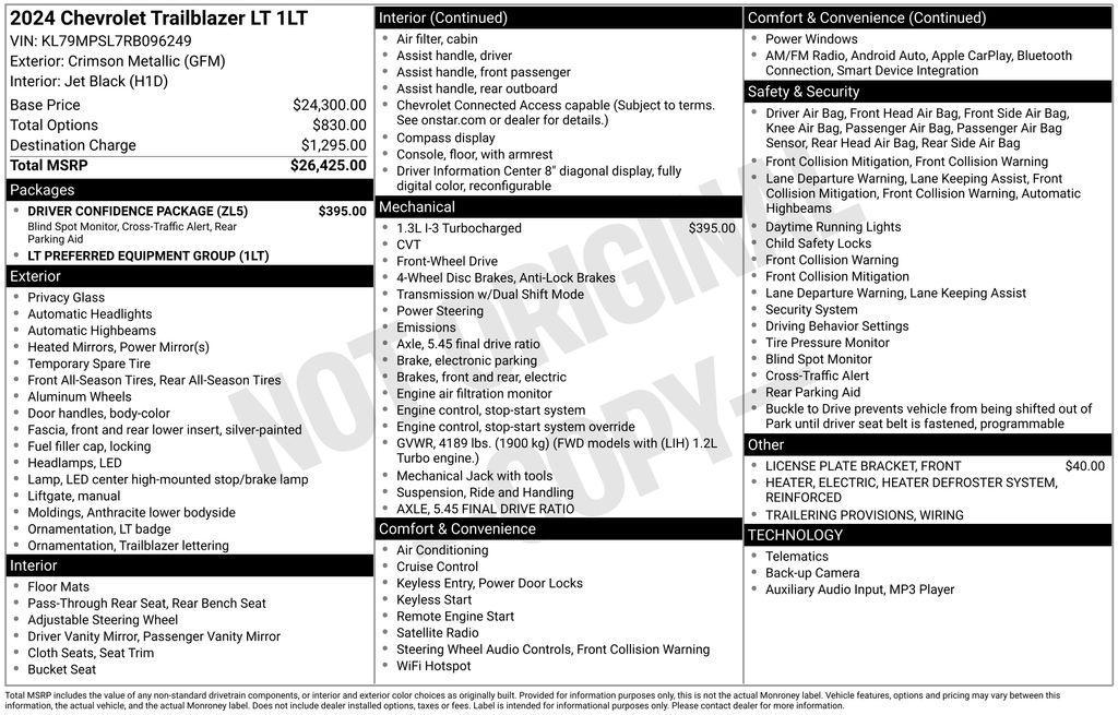 used 2024 Chevrolet TrailBlazer car, priced at $22,000
