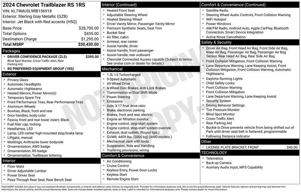 used 2024 Chevrolet TrailBlazer car, priced at $26,000