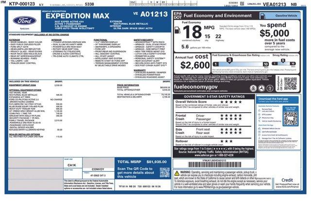 new 2027 Ford Expedition Max car, priced at $79,357