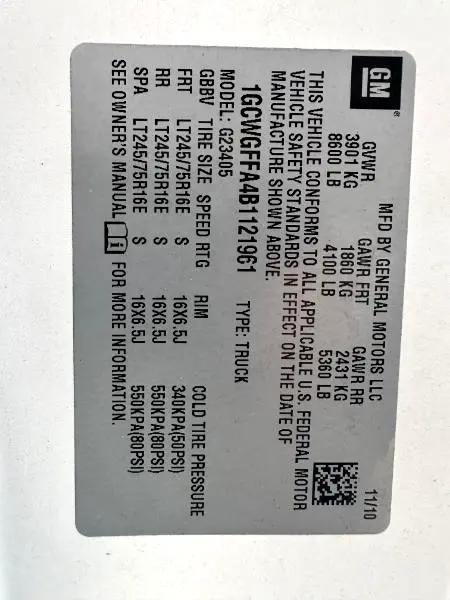 used 2011 Chevrolet Express 2500 car, priced at $4,500