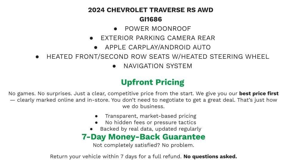 used 2024 Chevrolet Traverse car, priced at $49,140