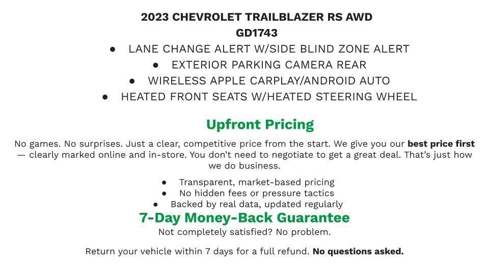 used 2023 Chevrolet TrailBlazer car, priced at $24,331