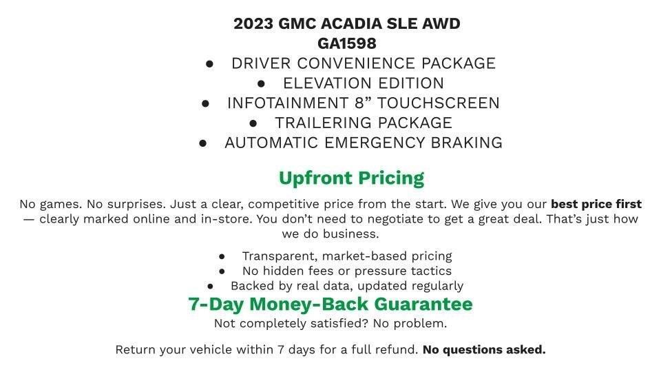 used 2023 GMC Acadia car, priced at $26,927