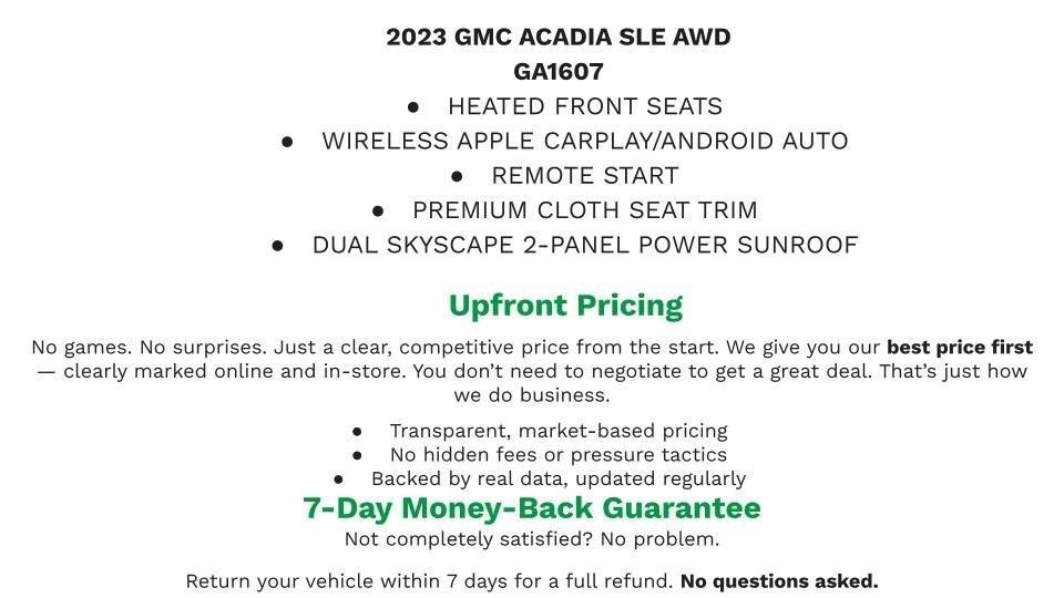 used 2023 GMC Acadia car, priced at $26,487