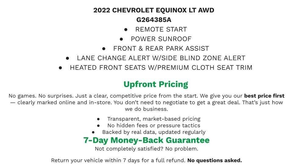 used 2022 Chevrolet Equinox car, priced at $18,537