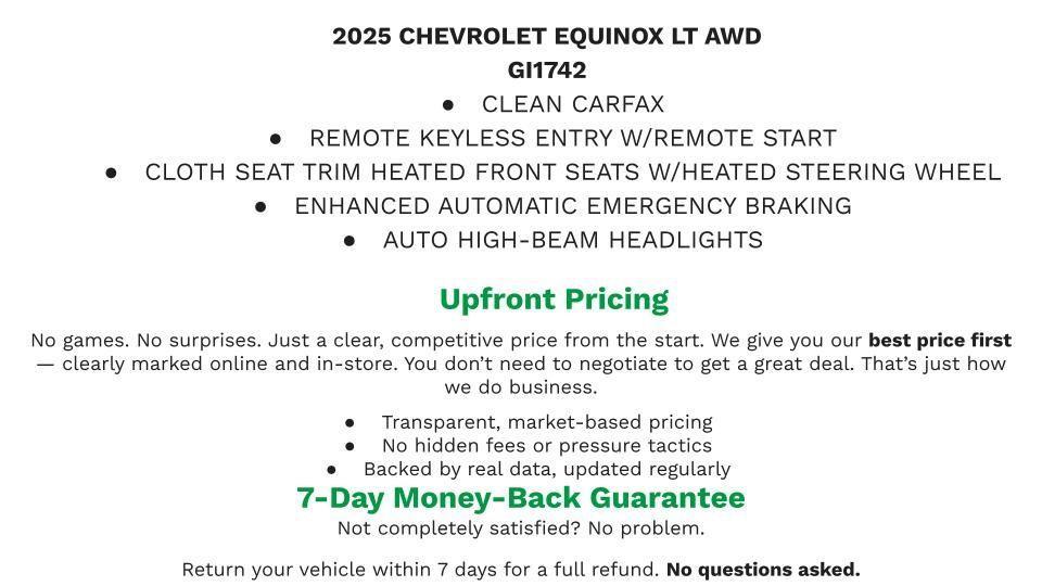 used 2025 Chevrolet Equinox car, priced at $27,391