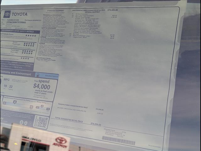 new 2026 Toyota Tundra Hybrid car, priced at $71,571