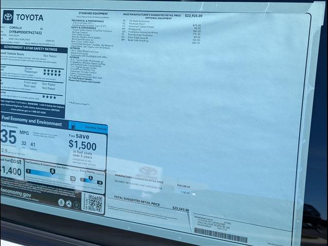 new 2026 Toyota Corolla car, priced at $25,543