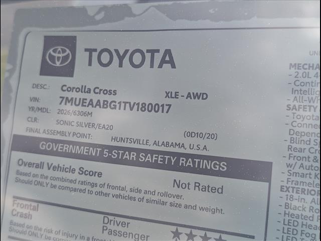 new 2026 Toyota Corolla Cross car, priced at $33,973
