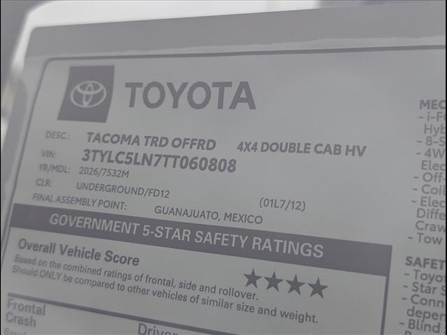 new 2026 Toyota Tacoma car, priced at $49,624