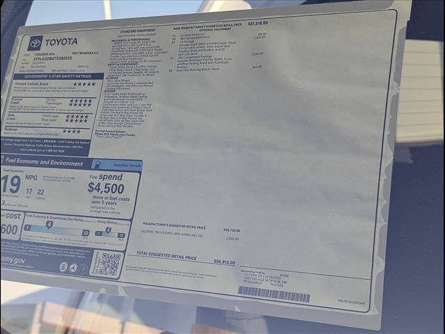 new 2026 Toyota Tundra car, priced at $56,815