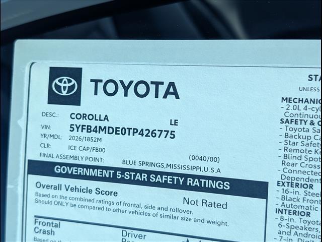 new 2026 Toyota Corolla car, priced at $24,673