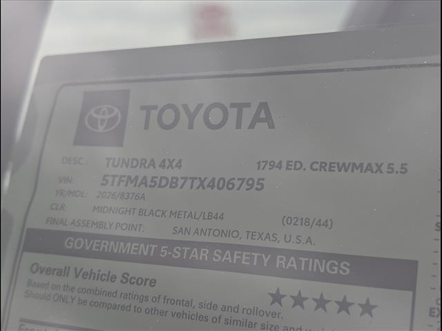 new 2026 Toyota Tundra car, priced at $87,890