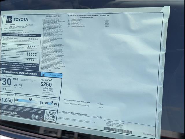 new 2026 Toyota Crown car, priced at $57,869