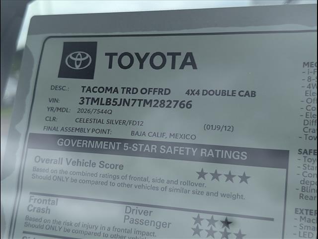 new 2026 Toyota Tacoma car, priced at $47,165