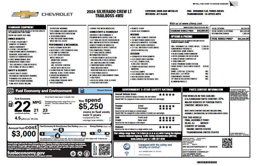 used 2024 Chevrolet Silverado 1500 car, priced at $47,178