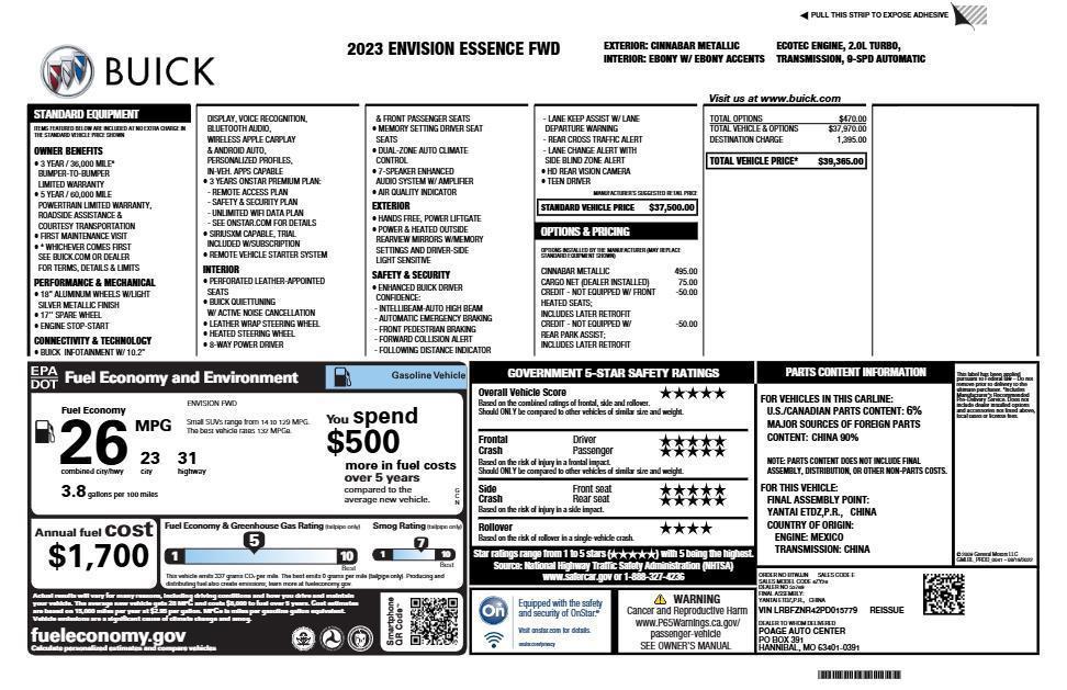 used 2023 Buick Envision car, priced at $25,399