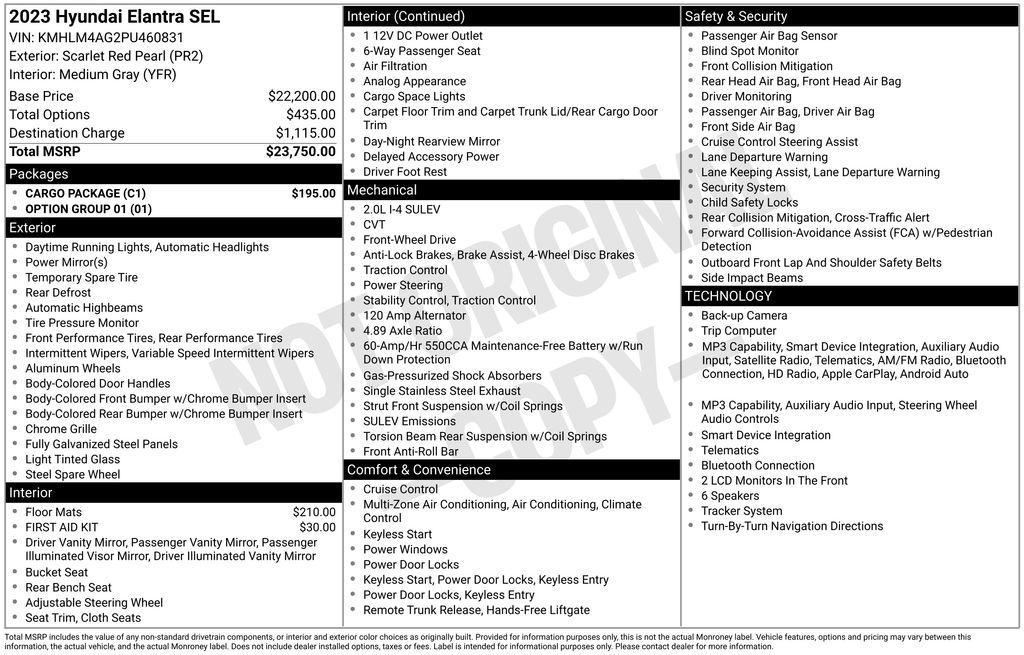 used 2023 Hyundai Elantra car, priced at $17,706