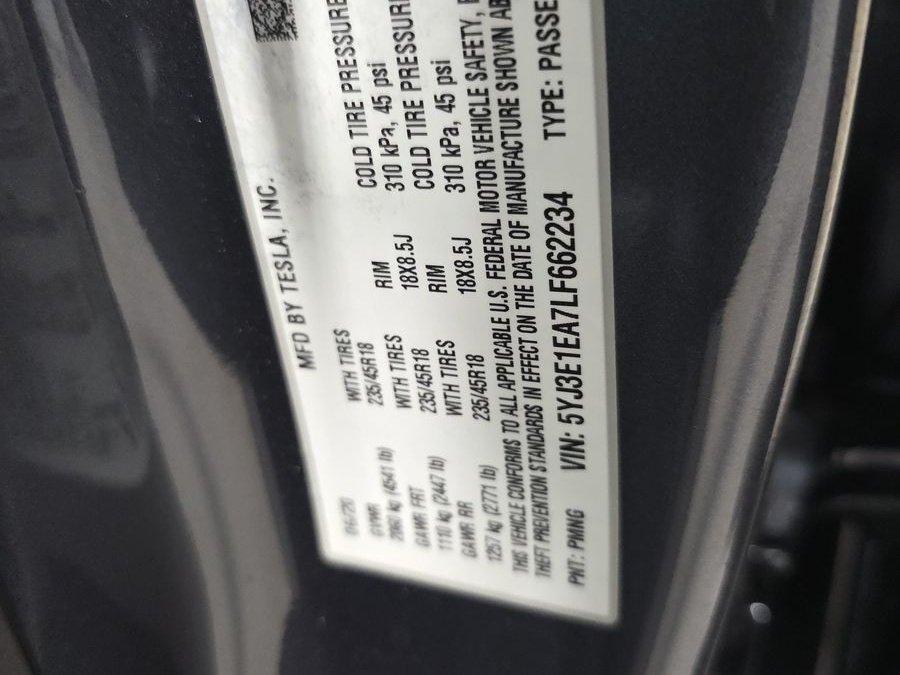 used 2020 Tesla Model 3 car, priced at $20,999