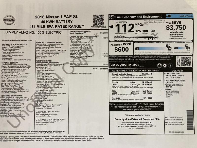 used 2018 Nissan Leaf car, priced at $9,997