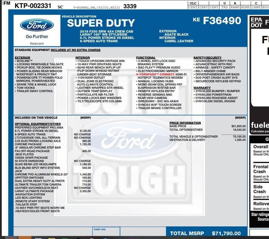 used 2019 Ford F-250 car, priced at $45,900