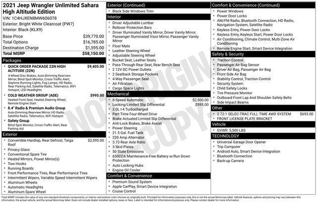 used 2021 Jeep Wrangler Unlimited car, priced at $32,641