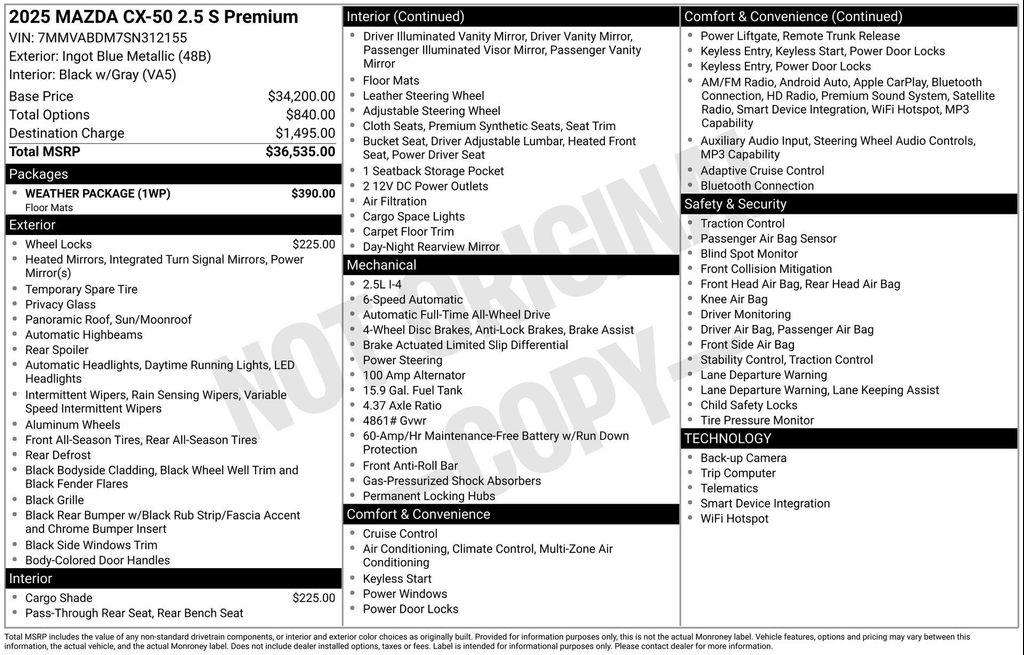 used 2025 Mazda CX-50 car, priced at $30,899