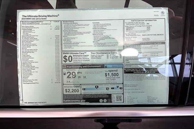 new 2025 BMW 330 car, priced at $53,025