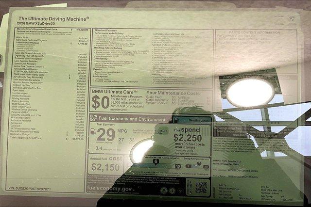new 2026 BMW X3 car, priced at $54,675