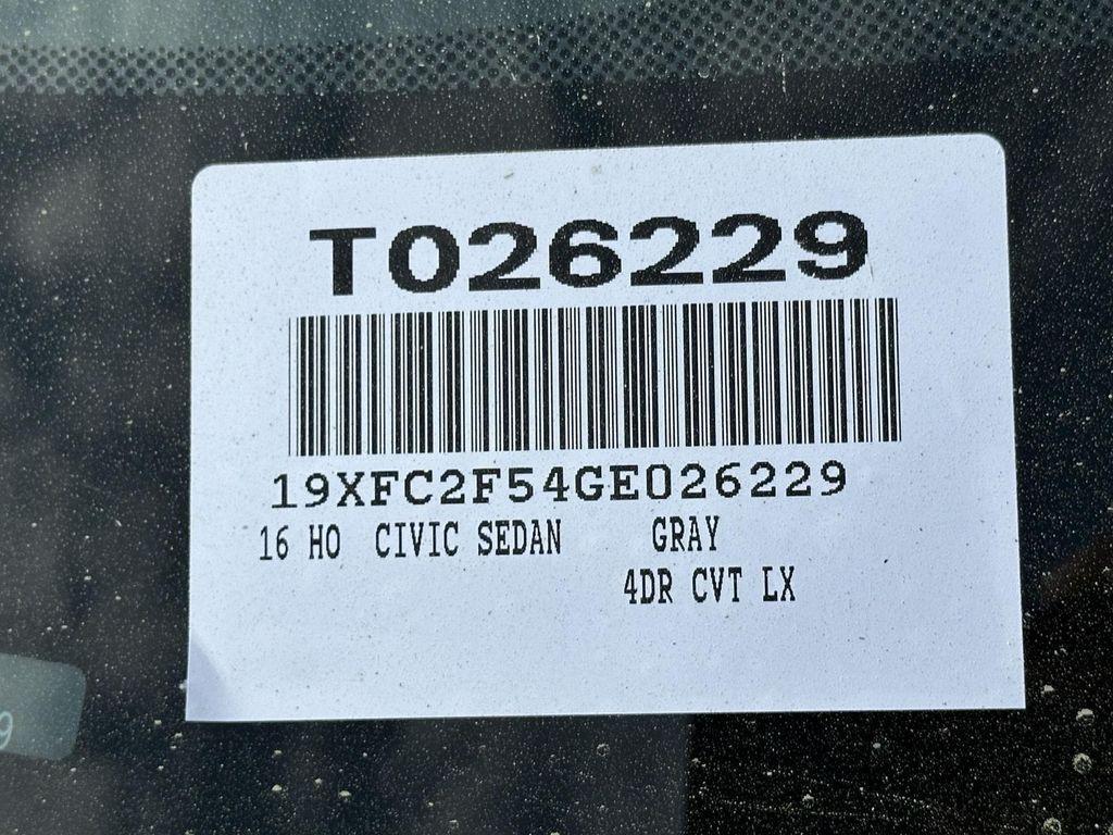 used 2016 Honda Civic car, priced at $16,500