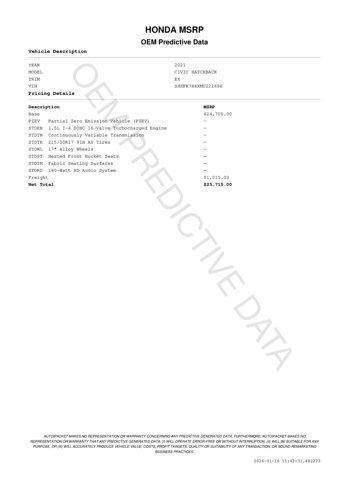 used 2021 Honda Civic car, priced at $20,458