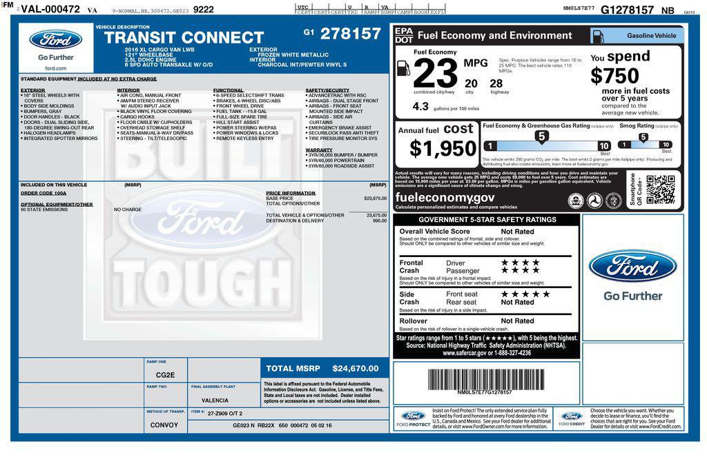 used 2016 Ford Transit Connect car, priced at $10,950