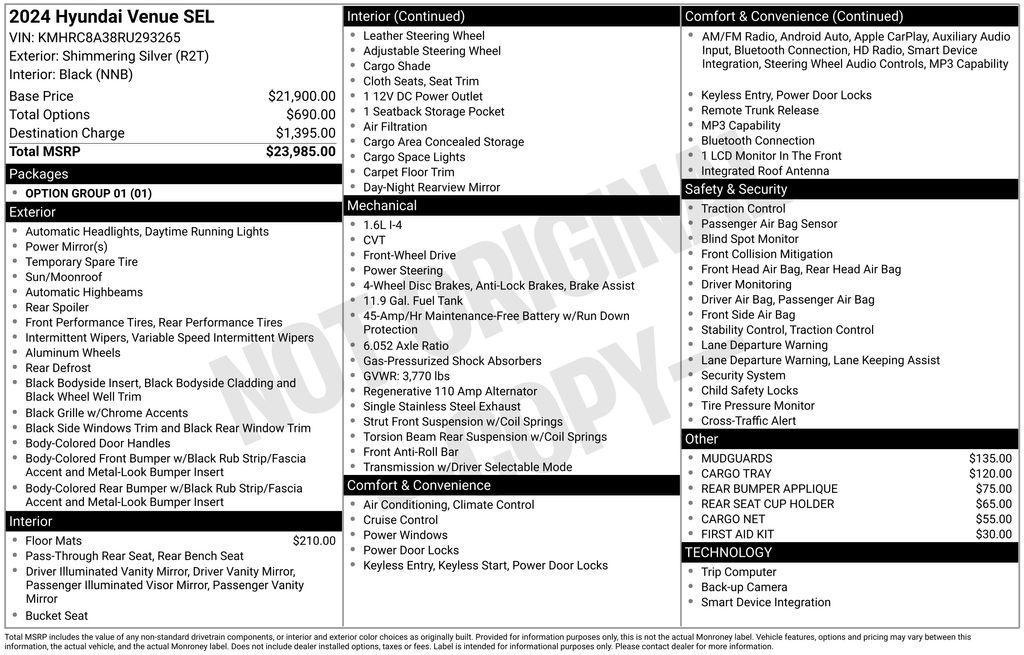 used 2024 Hyundai Venue car, priced at $20,749