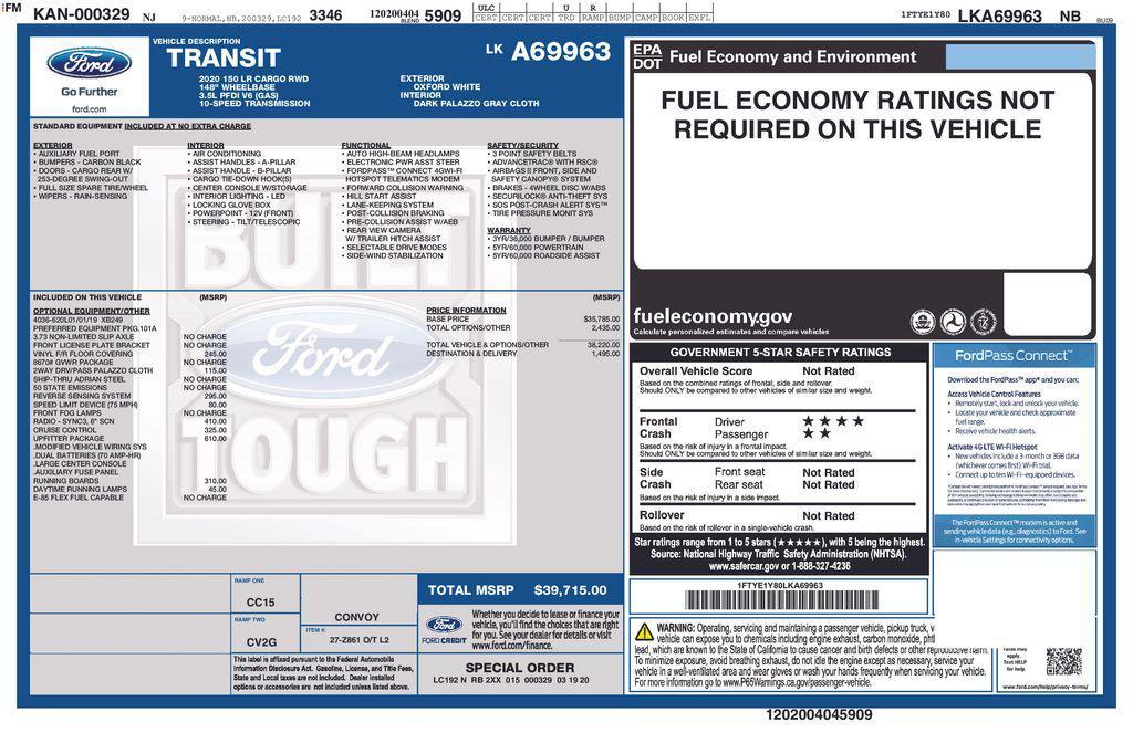 used 2020 Ford Transit-150 car, priced at $25,749
