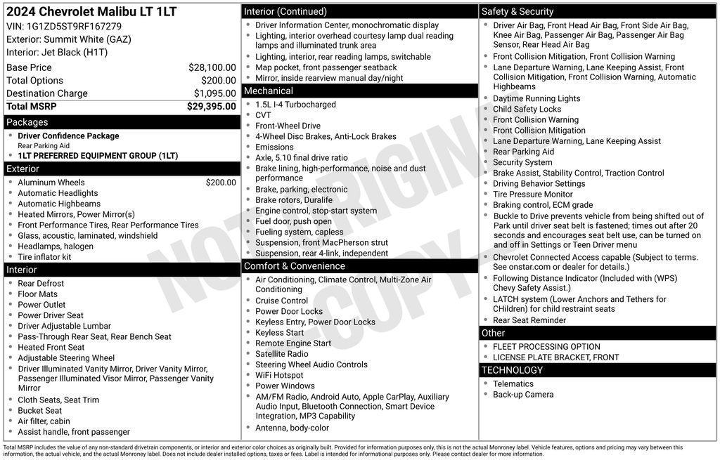 used 2024 Chevrolet Malibu car, priced at $18,950