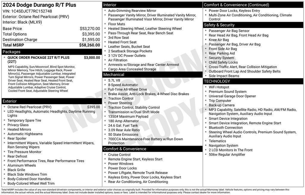 used 2024 Dodge Durango car, priced at $36,289